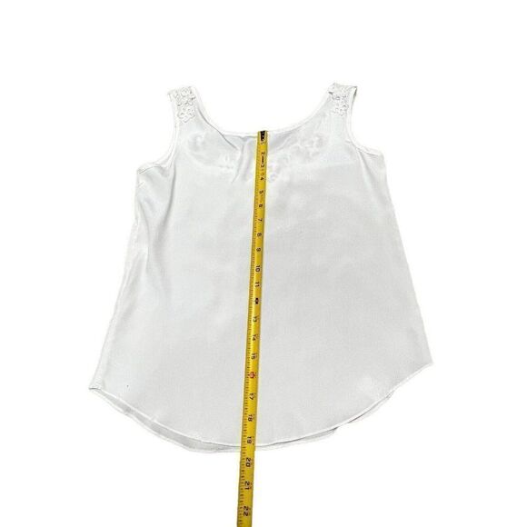 Vintage Sonya Ratau for San Andre Shirt Womens Medium Ivory Sheer Camisole Shell - Picture 6 of 6